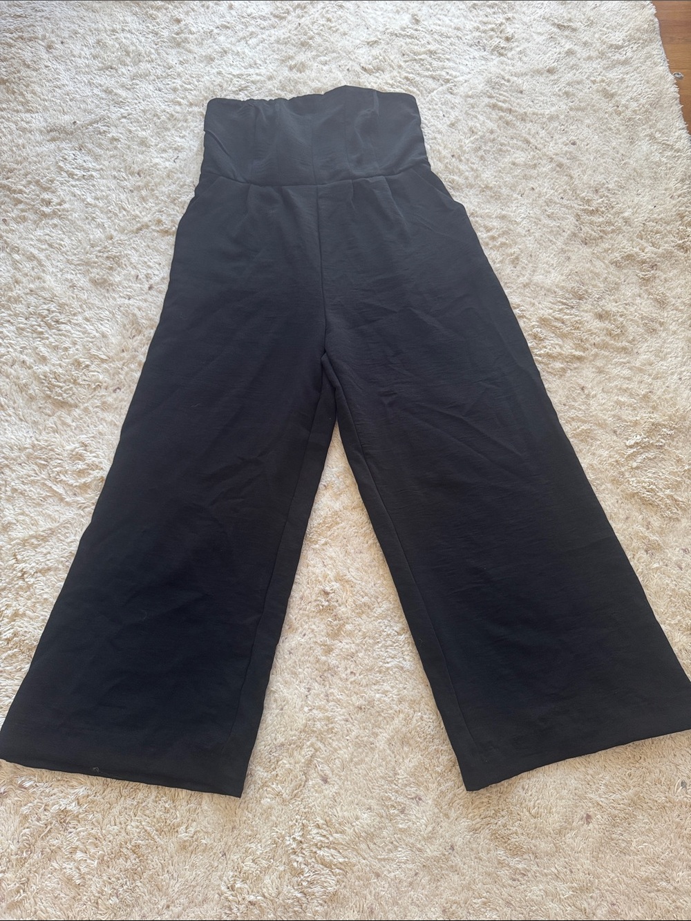 Strapless Wide Leg Black Jumpsuit